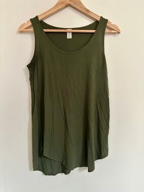 Olive Green Scoop Neck Tank Top